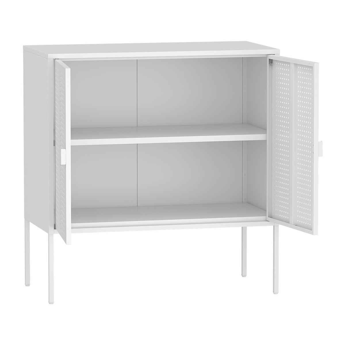 SIDEBOARD Castelli - Weiß, Metall (80/82.5/40cm) - [en.casa]