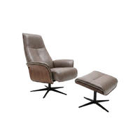 RELAXSESSEL FERREIRA Anthrazit Lederfaserstoff Relaxfunktion - Anthrazit/Schwarz, Leder/Metall (78/106/84cm) - KAWOLA