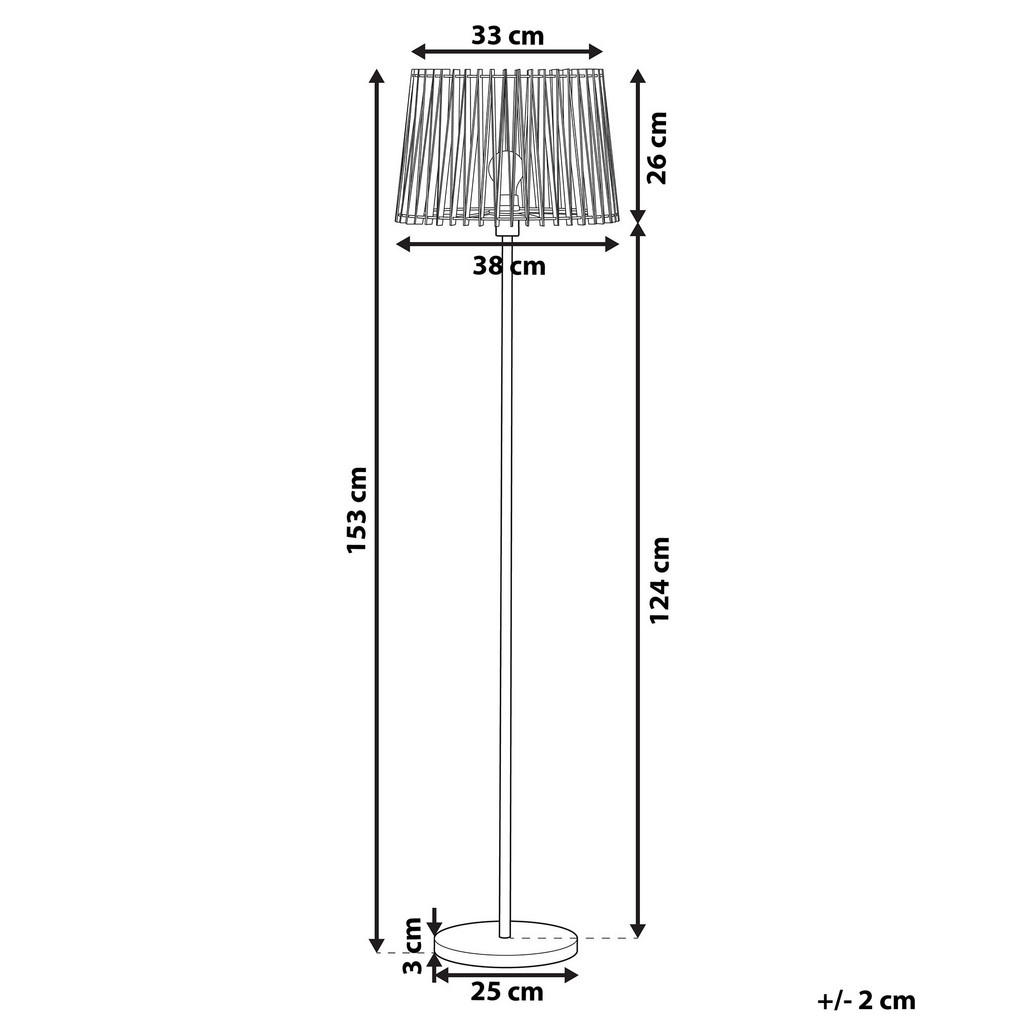 Thumbnail - Beliani Stehlampe, Hellbraun, Metall, 38x153x38 cm, Lampen & Leuchten, Innenbeleuchtung, Stehlampen, Stehlampen
