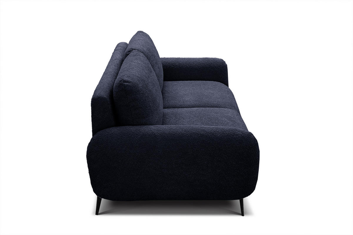 SOFA FEBE 3-Sitzer, marineblau - Schwarz/Dunkelblau, Holz/Textil (190/82/96cm) - Courtois Laville