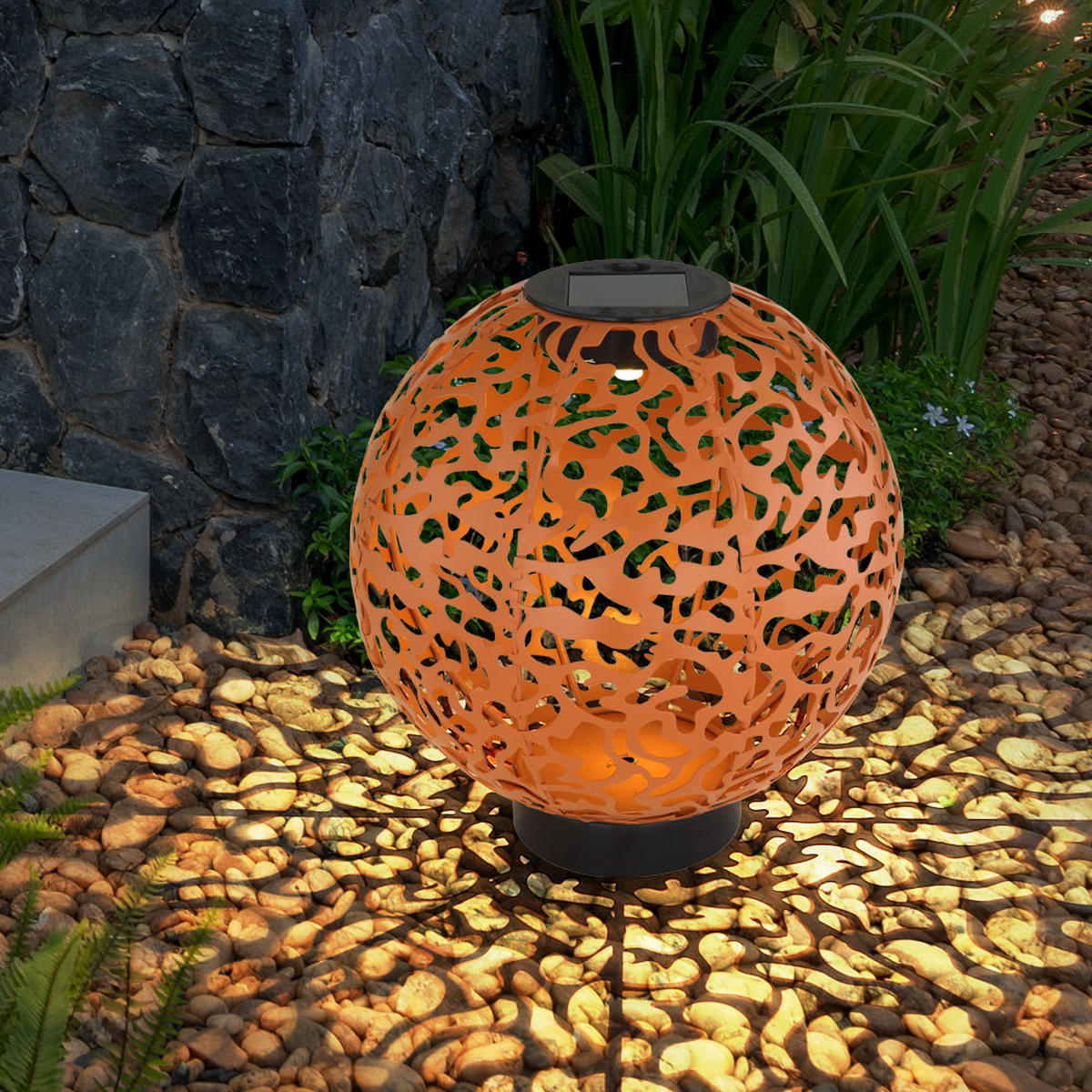 LED AUSSENLEUCHTE Ton Braun Rostoptik - Braun, Metall (20/20/21cm)