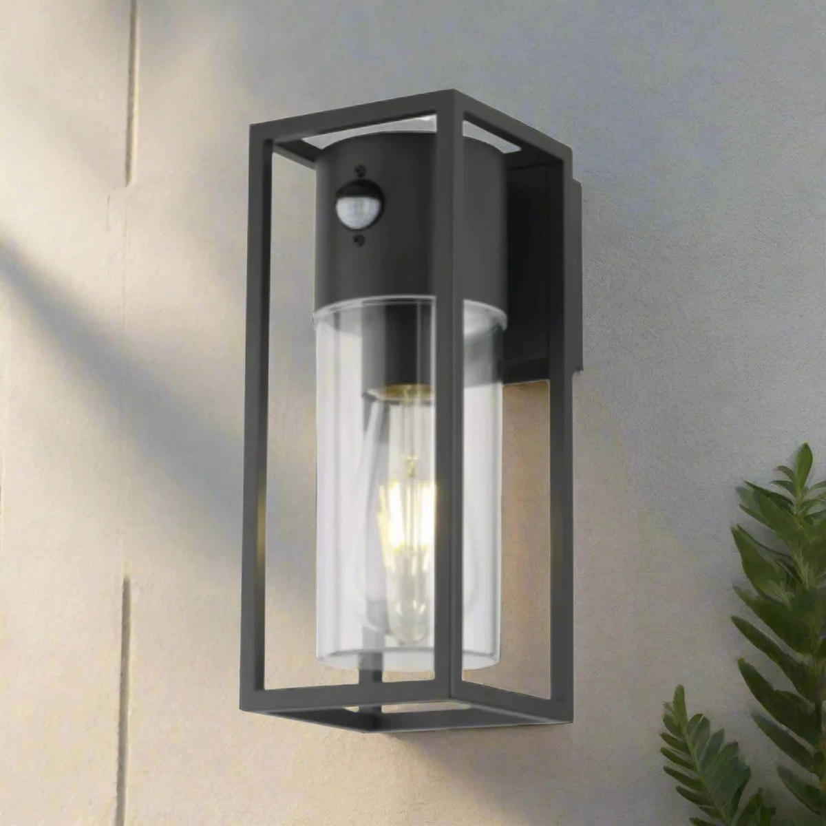 AUSSENWANDLEUCHTE ZOEY Anthrazit Dunkelgrau E27 Klarer Diffusor IP54 - Anthrazit, Metall (11/27/13.5cm) - CGC Europe