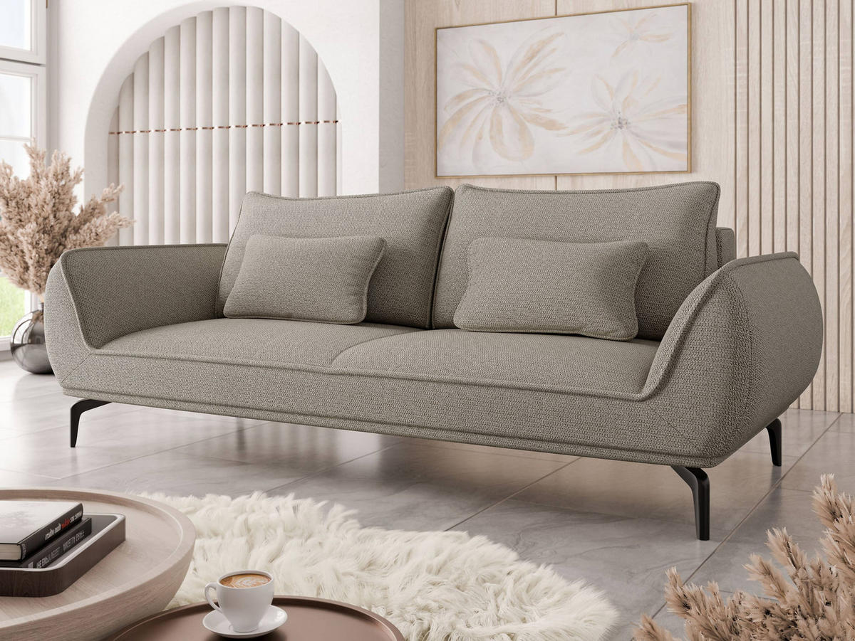 SCHLAFSOFA Cavo 3R - Beige/Schwarz, Holz/Textil (249/86/118cm) - MIRJAN24