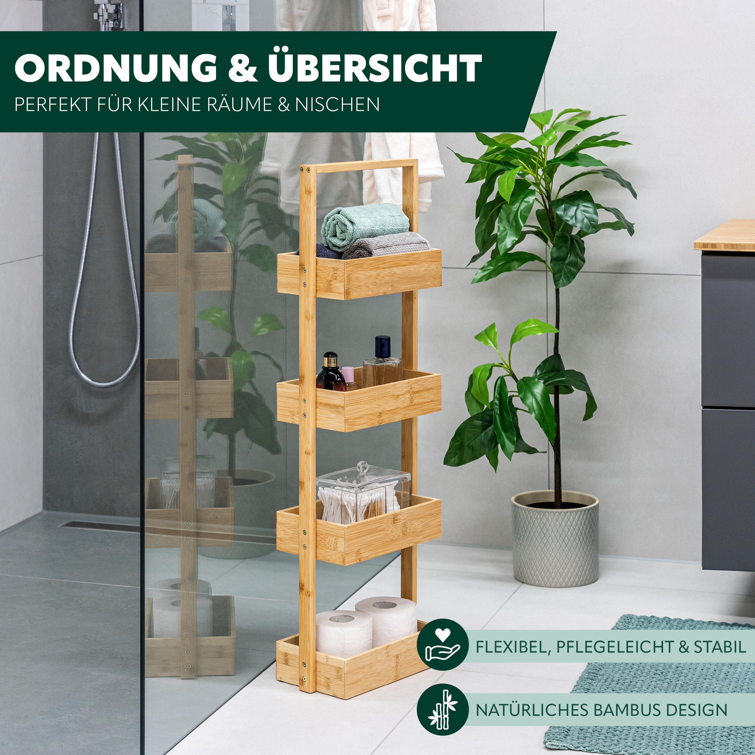 STANDREGAL, Bambus - Braun, Holz (28/88/16cm) - bremermann