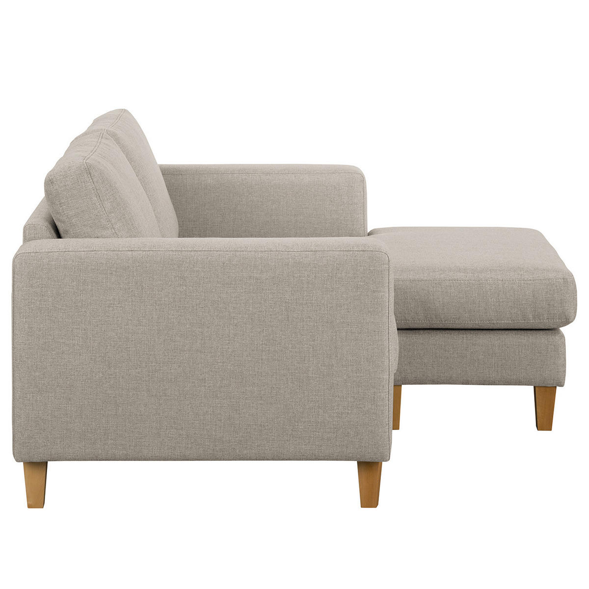 1-SITZER ECKSOFA mit Longchair - Buchefarben/Cappuccino, Buchenholz/Textil (154/140cm) - home24