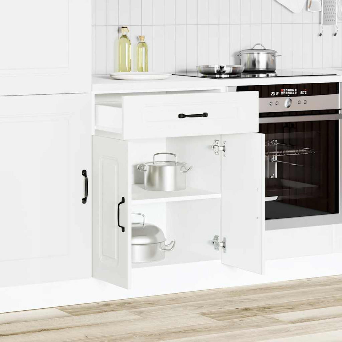 KÜCHENUNTERSCHRANK Kalmar Weiss Holzwerkstoff - Weiß, Holzwerkstoff (46/81.5/60cm) - vidaXL