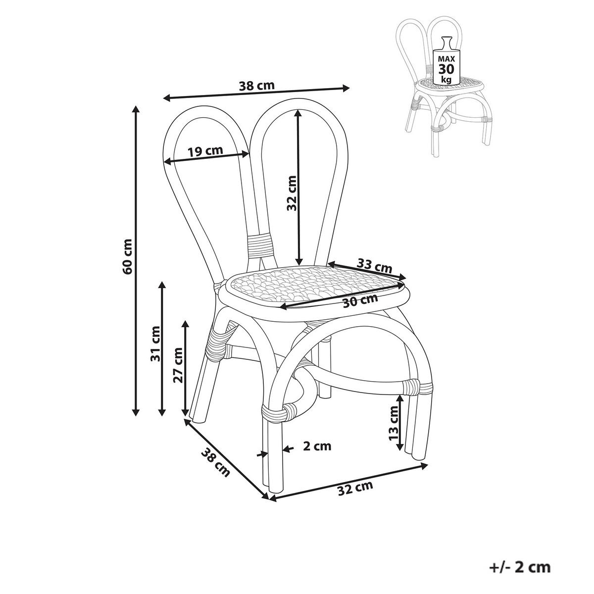 KINDERSESSEL Naturfarben Desimi - Naturfarben, Naturmaterialien (38/60/38cm) - Beliani