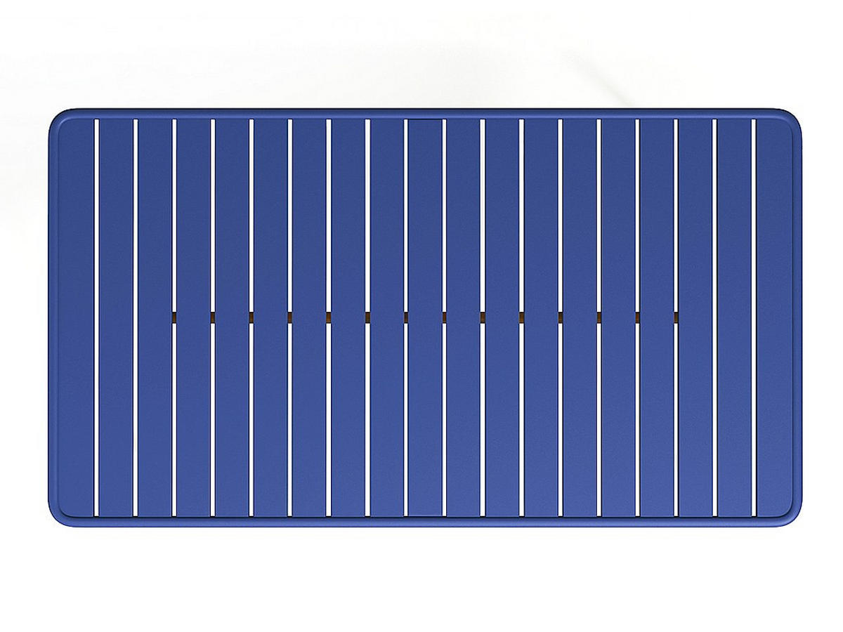 GARTENTISCH - 4 , 6 -Sitzer - Stahl - marineblau - MIRMANDE - Blau, Metall (80/160/74.5cm) - Vente-Unique