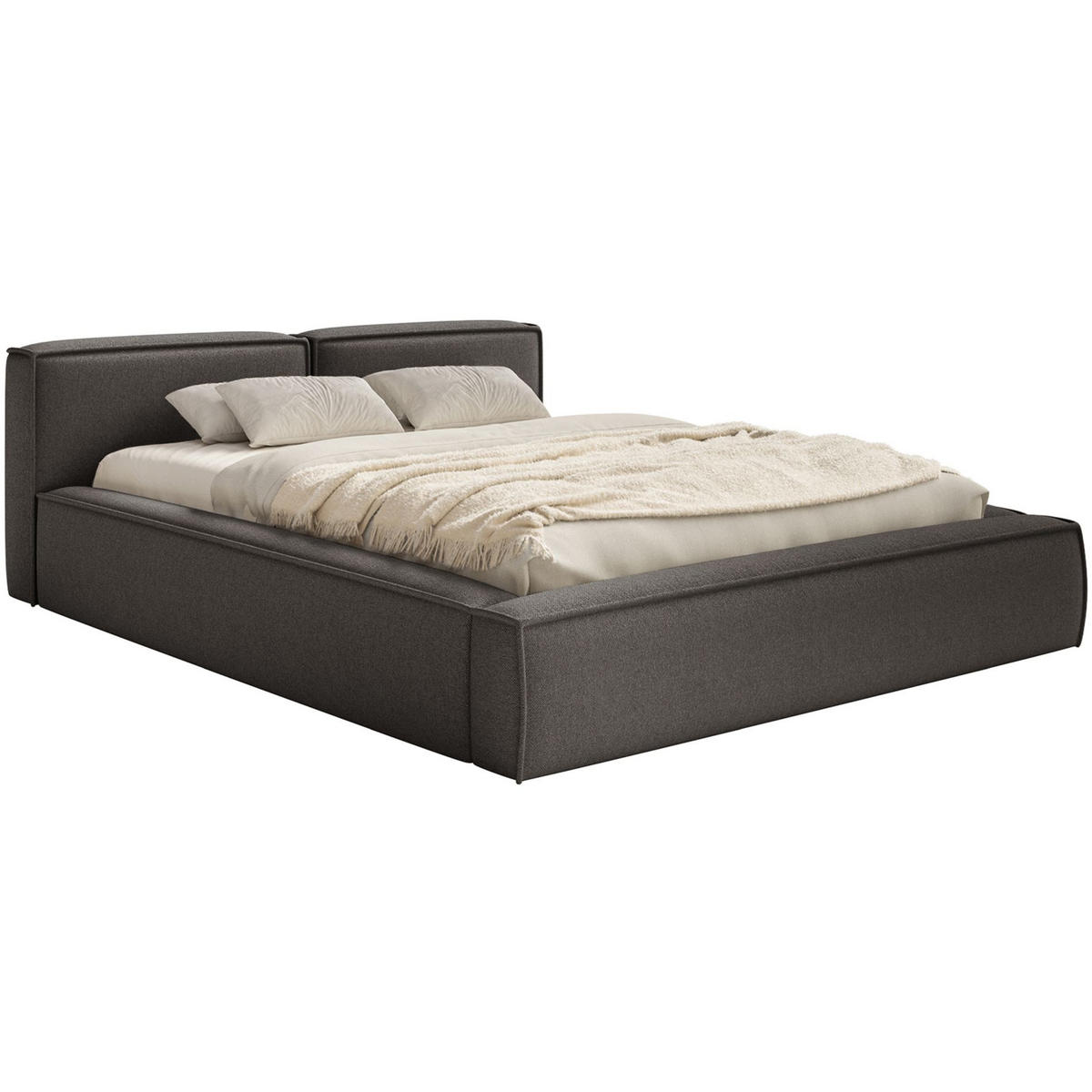 POLSTERBETT Tilves Slim Grafitgrau 180x200 cm - Schwarz/Graphitfarben, Kunststoff/Textil (180/200cm) - Selsey