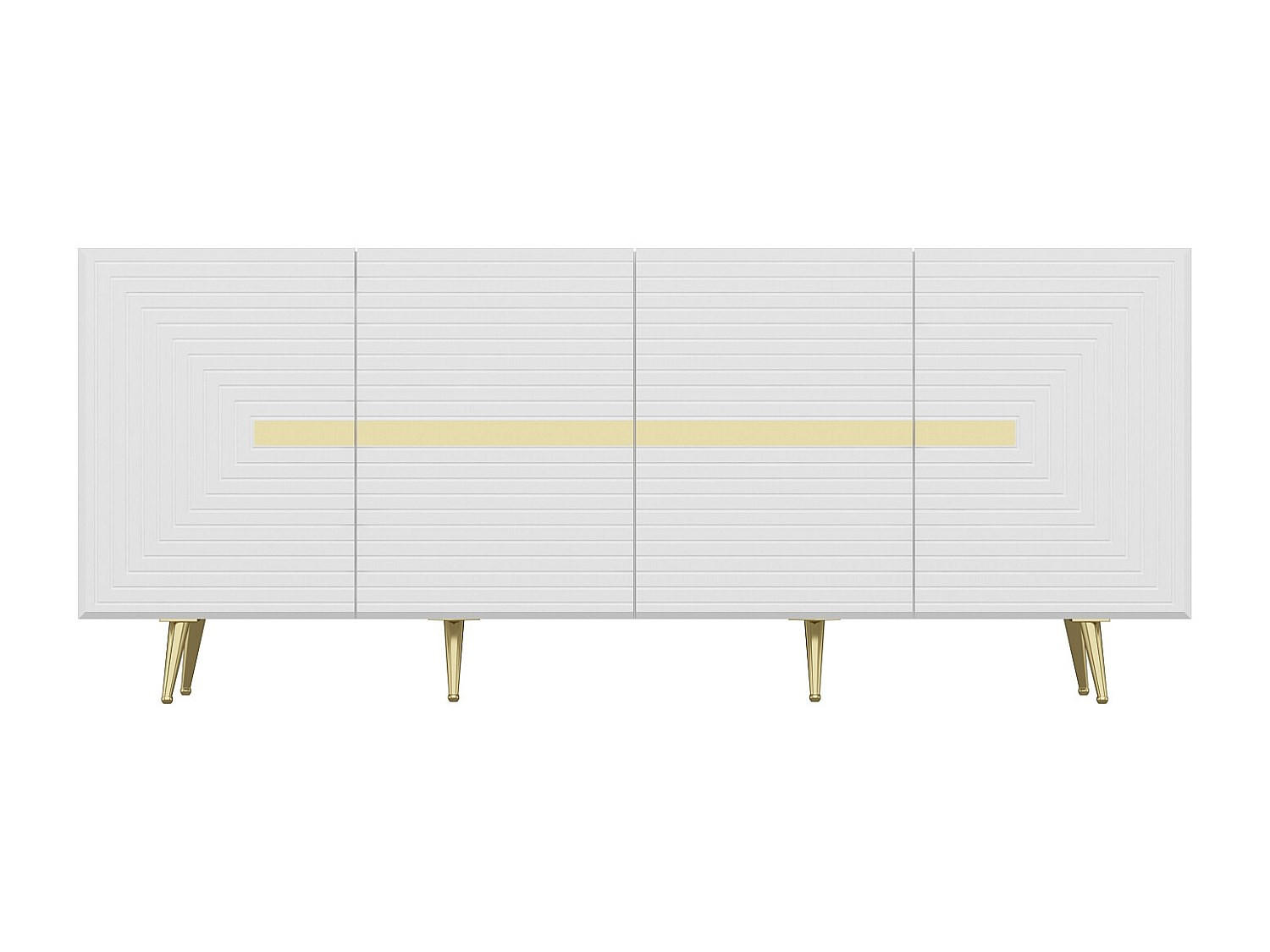 SIDEBOARD - 180 cm x 47 cm - Holz, Platte - Weiß - MOLYA - Weiß, Holz (180/75/47cm) - Vente-Unique