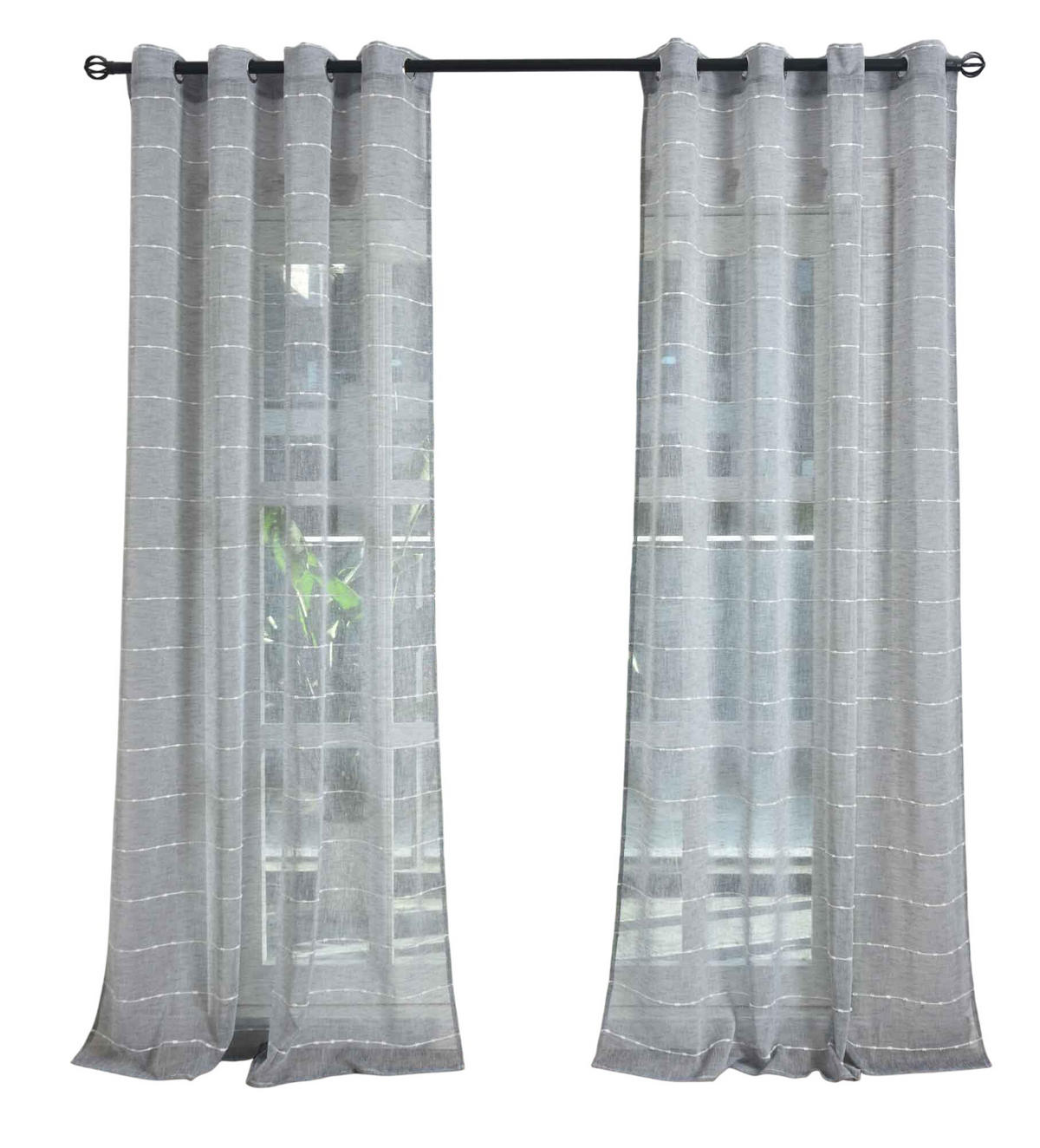 VORHANG 2ER SET »Kassel« HxB 245x140 cm Grau - Grau, Textil (140/245cm) - Gardinenbox
