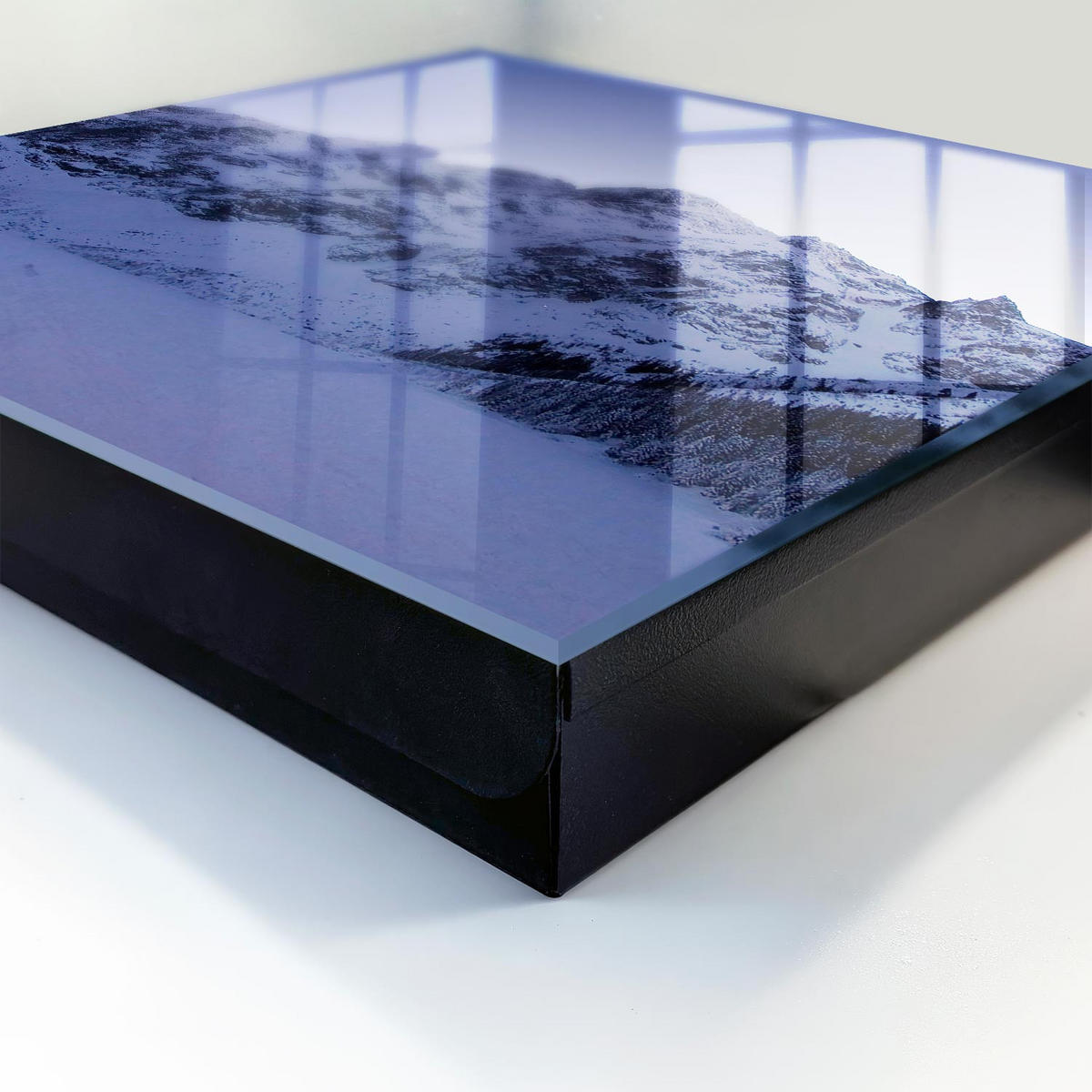 SCHLÜSSELBOX Schwarz 30x30 cm- Türöffnung nach rechts - Winterliche Majestät - Weiß, Metall (30/30/5cm) - TULUP