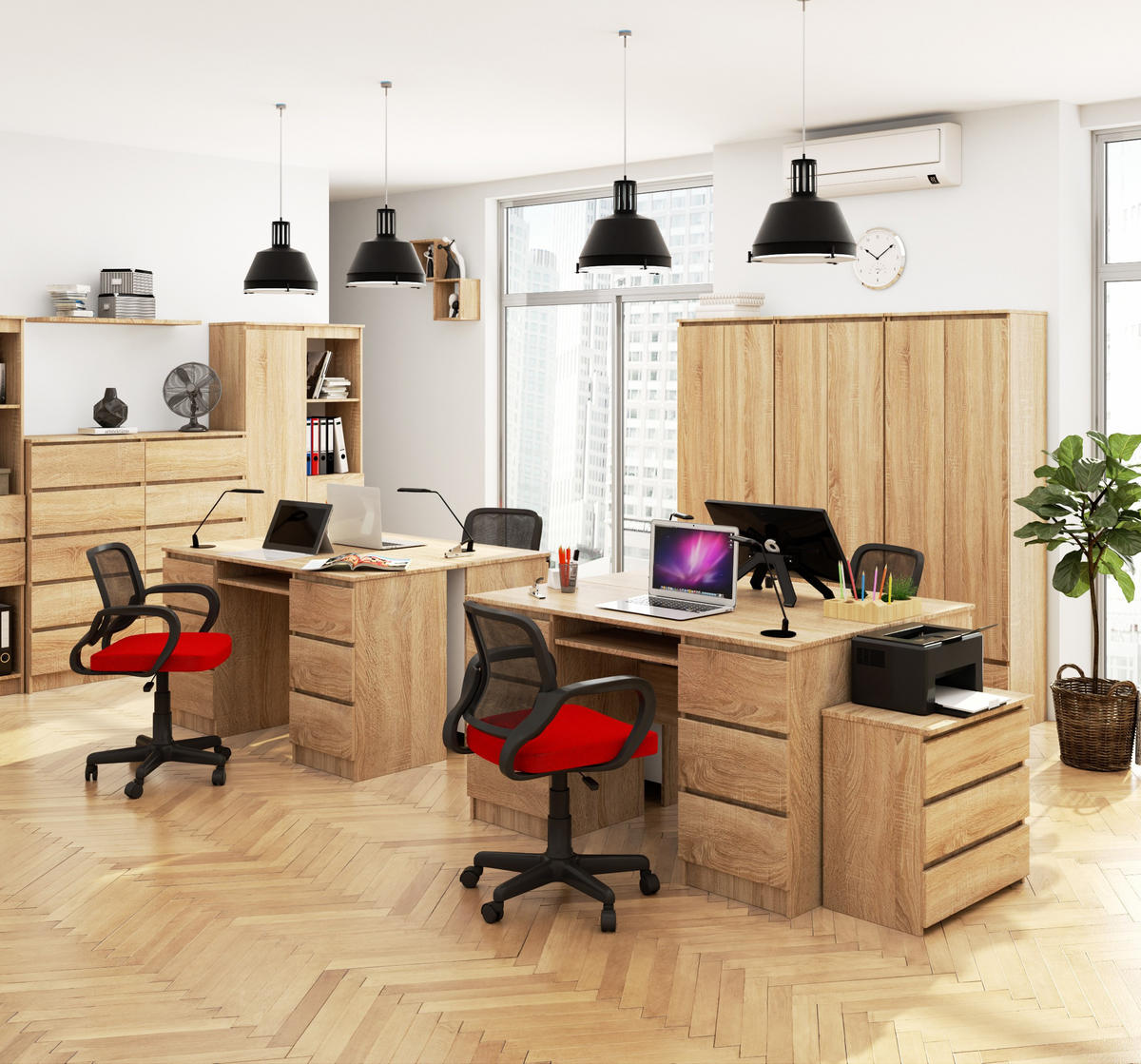 SCHREIBTISCH Sonoma-Eiche 135x50x77 cm - Sonoma Eiche, Holzwerkstoff (50/135/77cm) - Akord