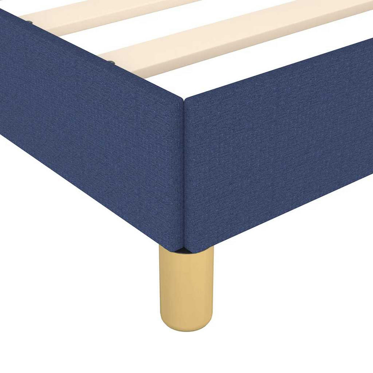 BETTGESTELL Mit Kopfteil Ohne Matratze Blau 90/200 Cm Stoff - Blau, Holz (90/200cm) - vidaXL