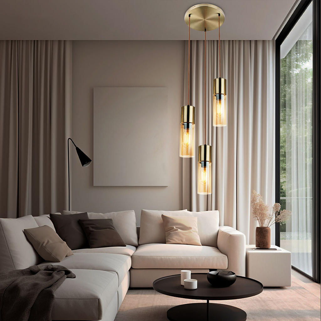 Thumbnail - Globo Lighting Led, Messing, Glas, 30x150x30 cm, Lampen & Leuchten, LED Beleuchtung, LED-Hängeleuchten