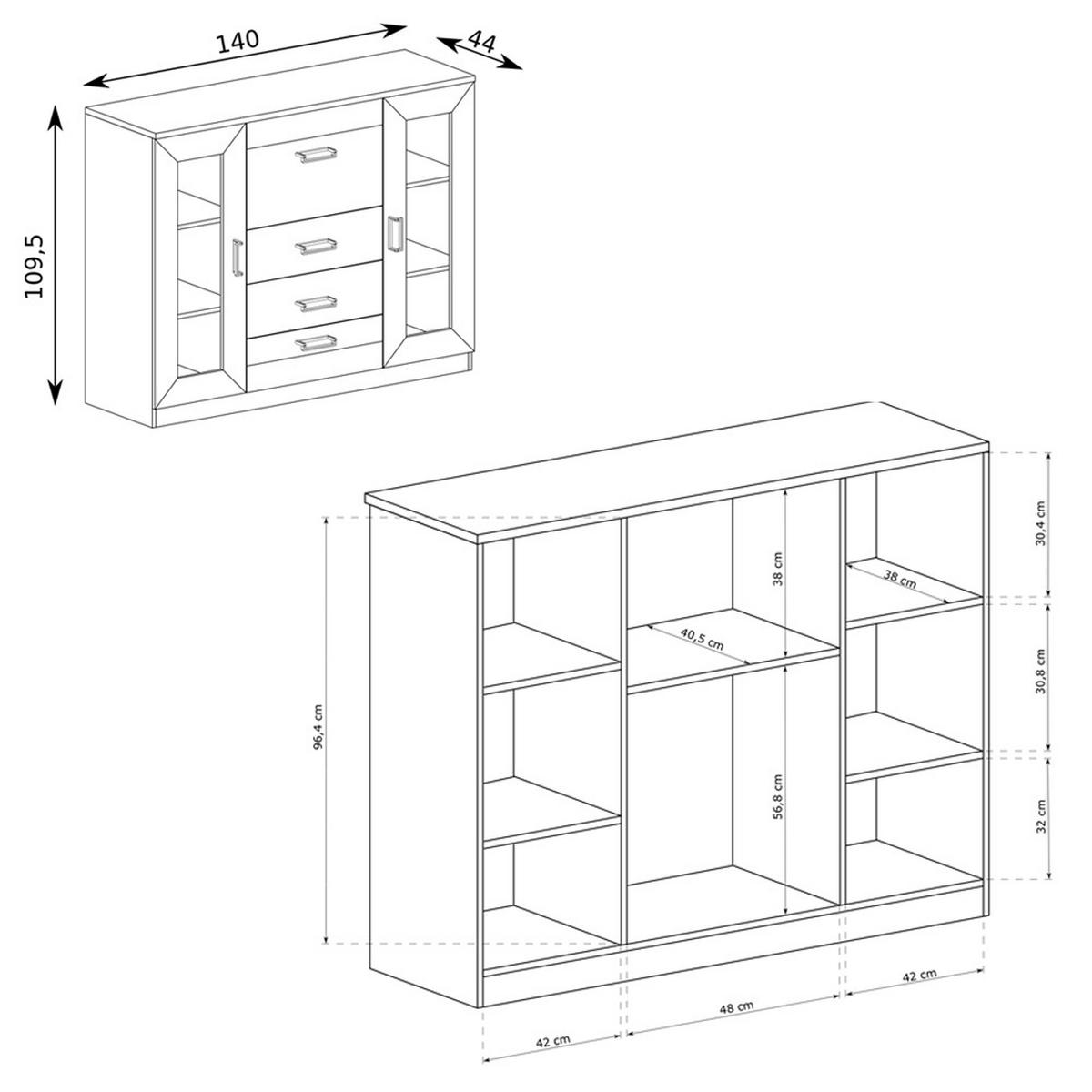 WOHNZIMMER-SET 3-TLG. Teora-161 - Braun, Holzwerkstoff (348/191/50cm) - Lomado