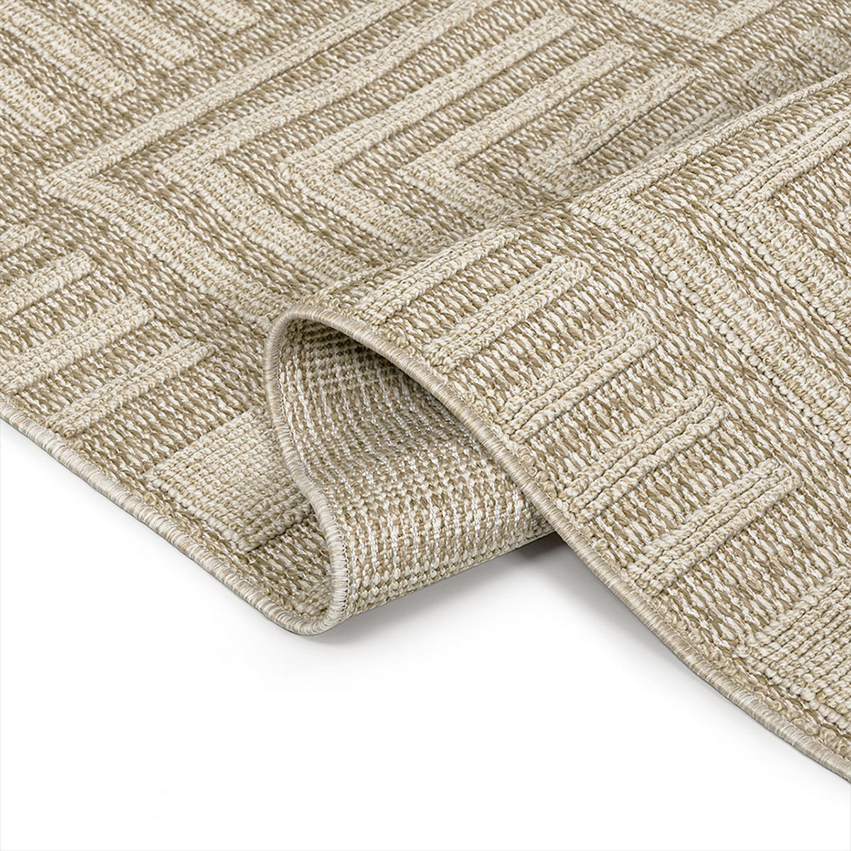 TEPPICH In-& Outdoor Cangas Enredo Mazovia 120x170cm Beige Creme Abstrakt Kurzflor - Creme, Textil (120/170cm) - Mazovia