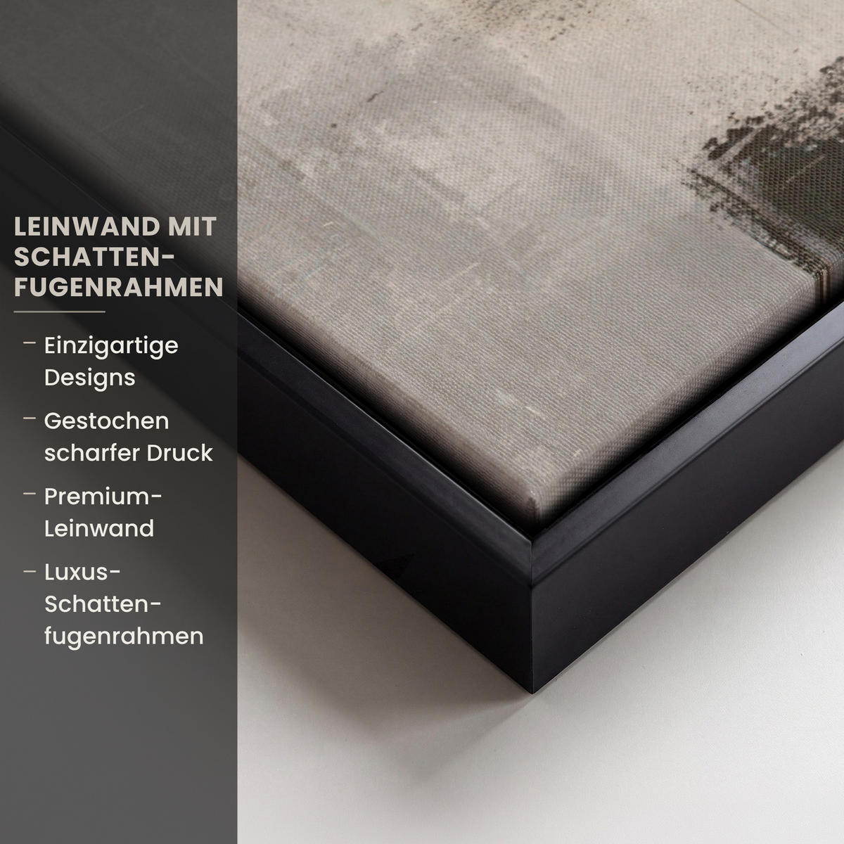 LEINWAND Bilder mit Rahmen - Abstrakt - Kunst - Grau - 50x50 - Hellgrau, Textil (50/50cm) - MuchoWow