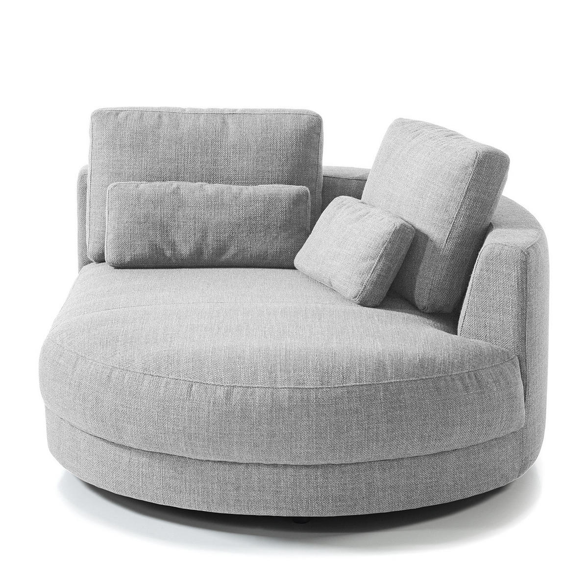 MODULLONGCHAIR - Hellgrau, Textil (129/74/167cm) - home24