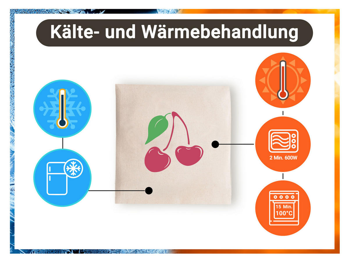 WÄRMEKISSEN, 21x21 cm, 100% Baumwolle, Weiß - Beige, Textil (21/3/21cm) - Zollner