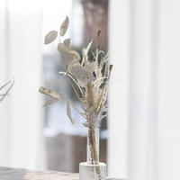 TROCKENBLUMENSTRAUSS Tischdeko weiß - mit Lunaria / weiß - Weiß, Naturmaterialien (30cm) - Lykke & You