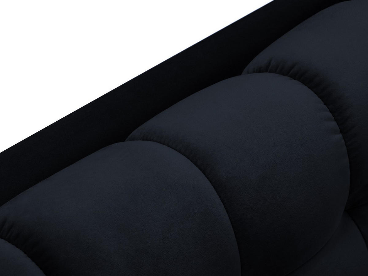 ECKSOFA links Mamaia aus Samt dunkelblau 5 Sitzplätze - Dunkelblau, Textil (185/293cm) - Micadoni