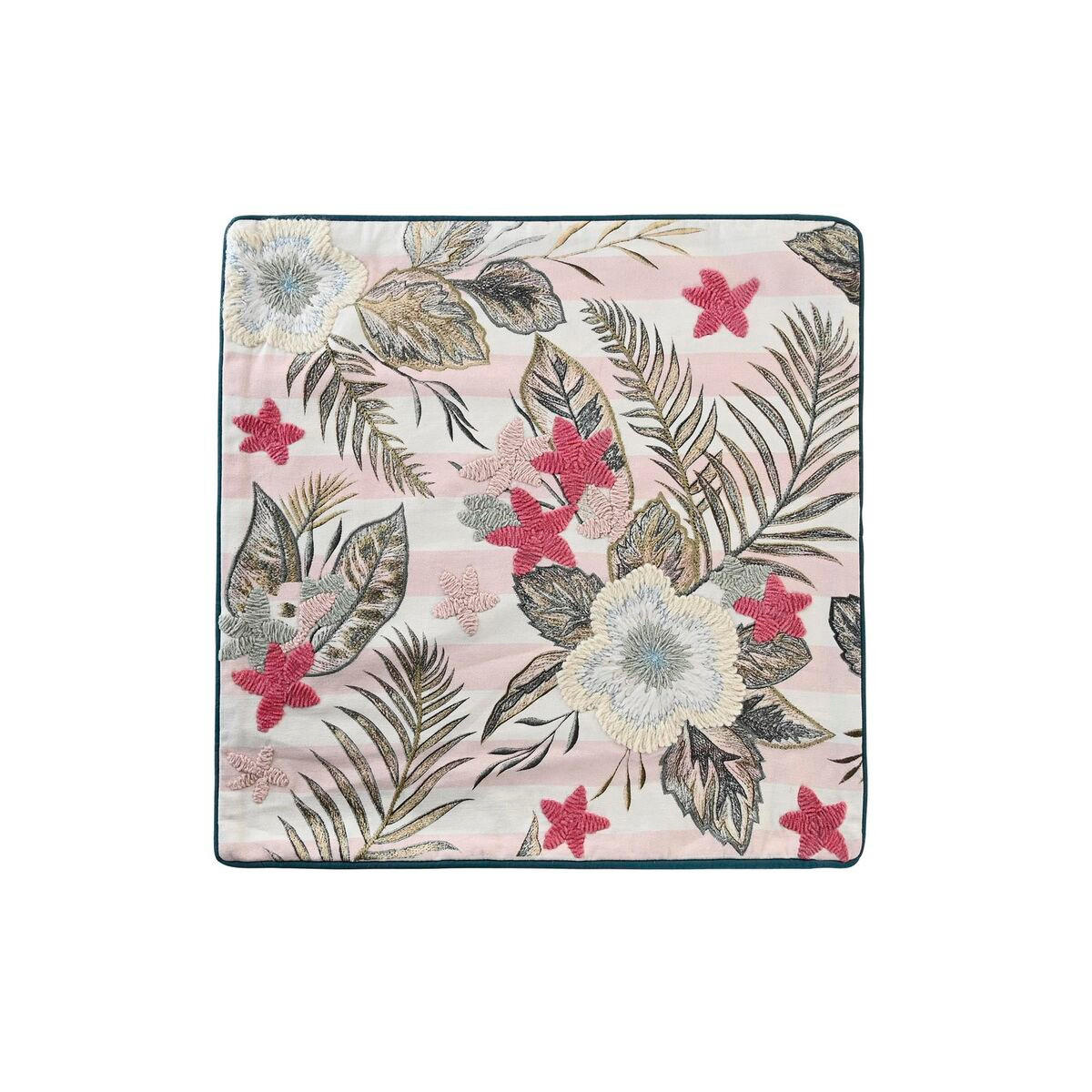 KISSENBEZUG Rosa grün Tropical (50 x 1 x 50 cm) - Multicolor, Textil (50/50cm) - DKD Home Decor