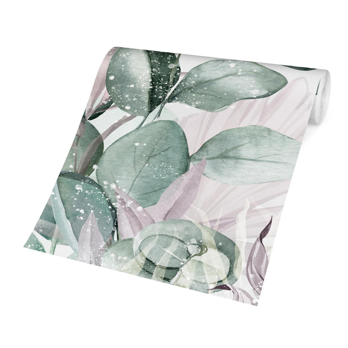 FOTOTAPETE Botanik in Pastell Grün & Rosa 336/225 cm - Grün, Papier (336/225cm) - Bilderwelten