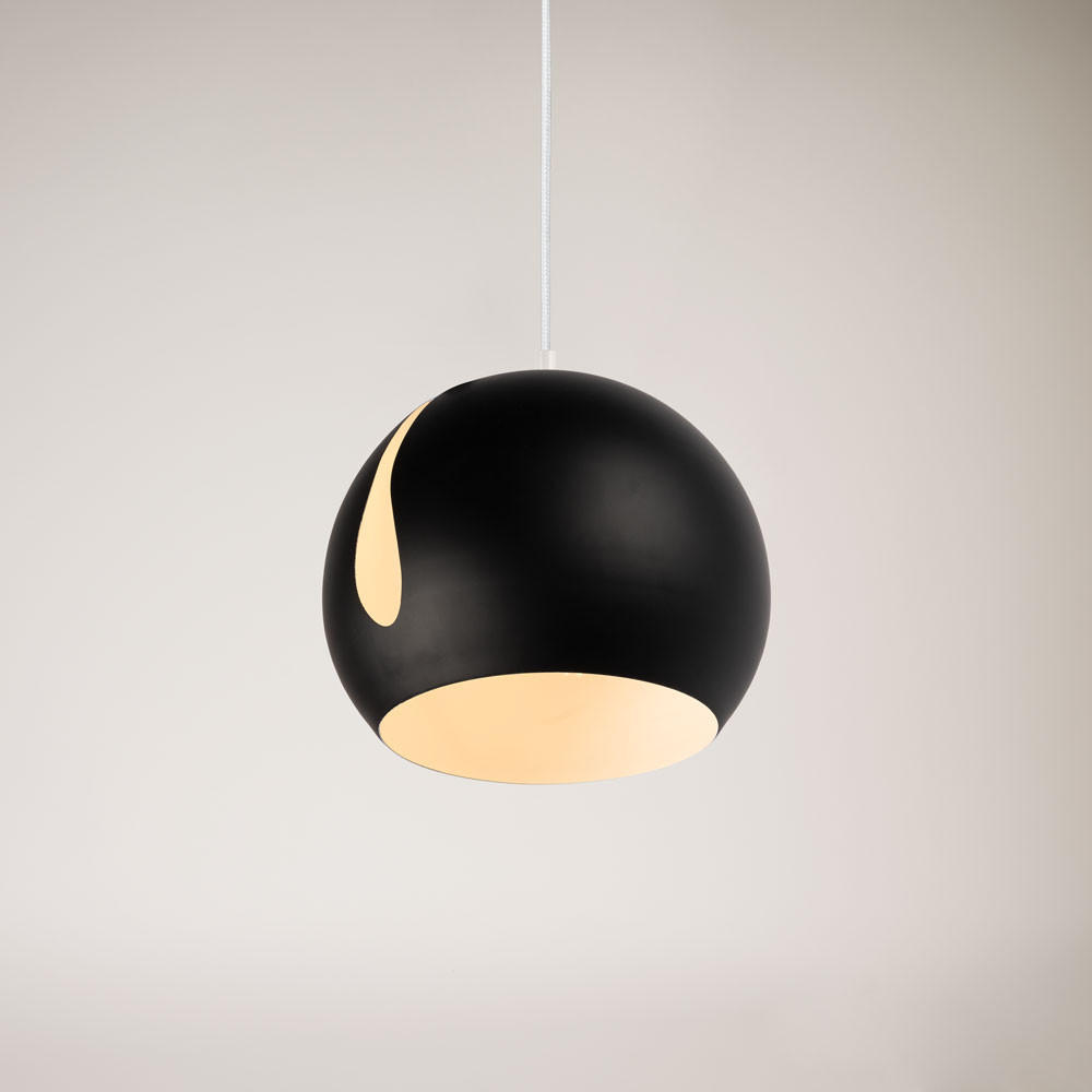 PENDELLEUCHTE Ball Schwarz Ø 30cm - Schwarz, Metall (30/30/30cm) - s.luce