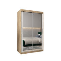 SCHWEBETÜRENSCHRANK 200/120/62 2-türig - Silberfarben/Weiß, Holz/Kunststoff (120/200/62cm) - Abiks Möbel