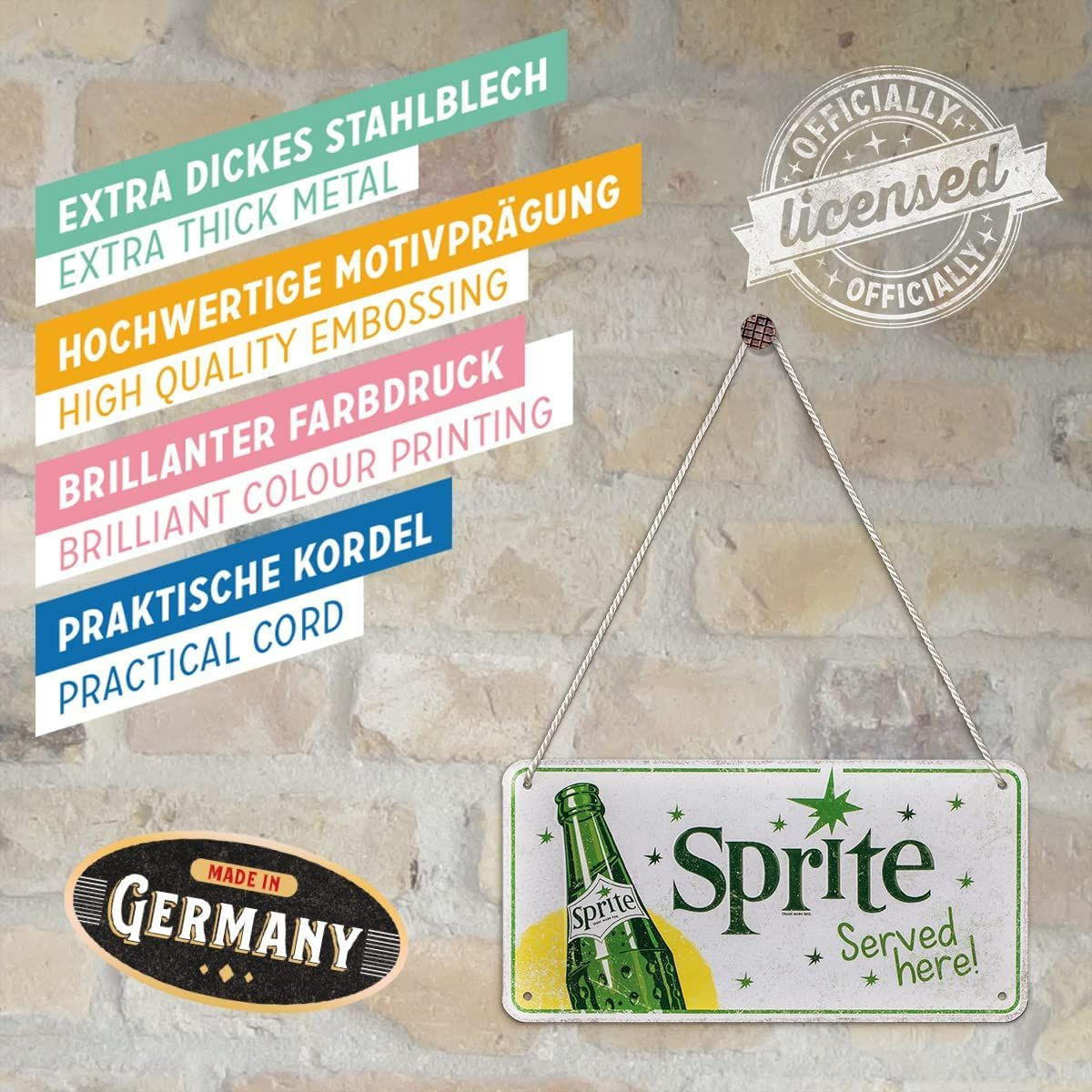 HÄNGESCHILD 10/20 cm Sprite Served Here - Multicolor, Metall (20/10/0.2cm) - Nostalgic-Art