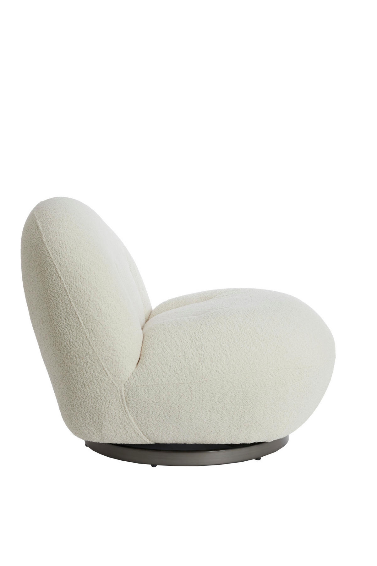 SESSEL Gumaca Weiß Ø90/72 cm - Weiß, Textil (77/72/90cm) - Light & Living