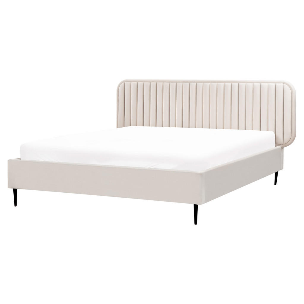 Beliani POSTEL s roštem 160/200 cm Béžová Brin