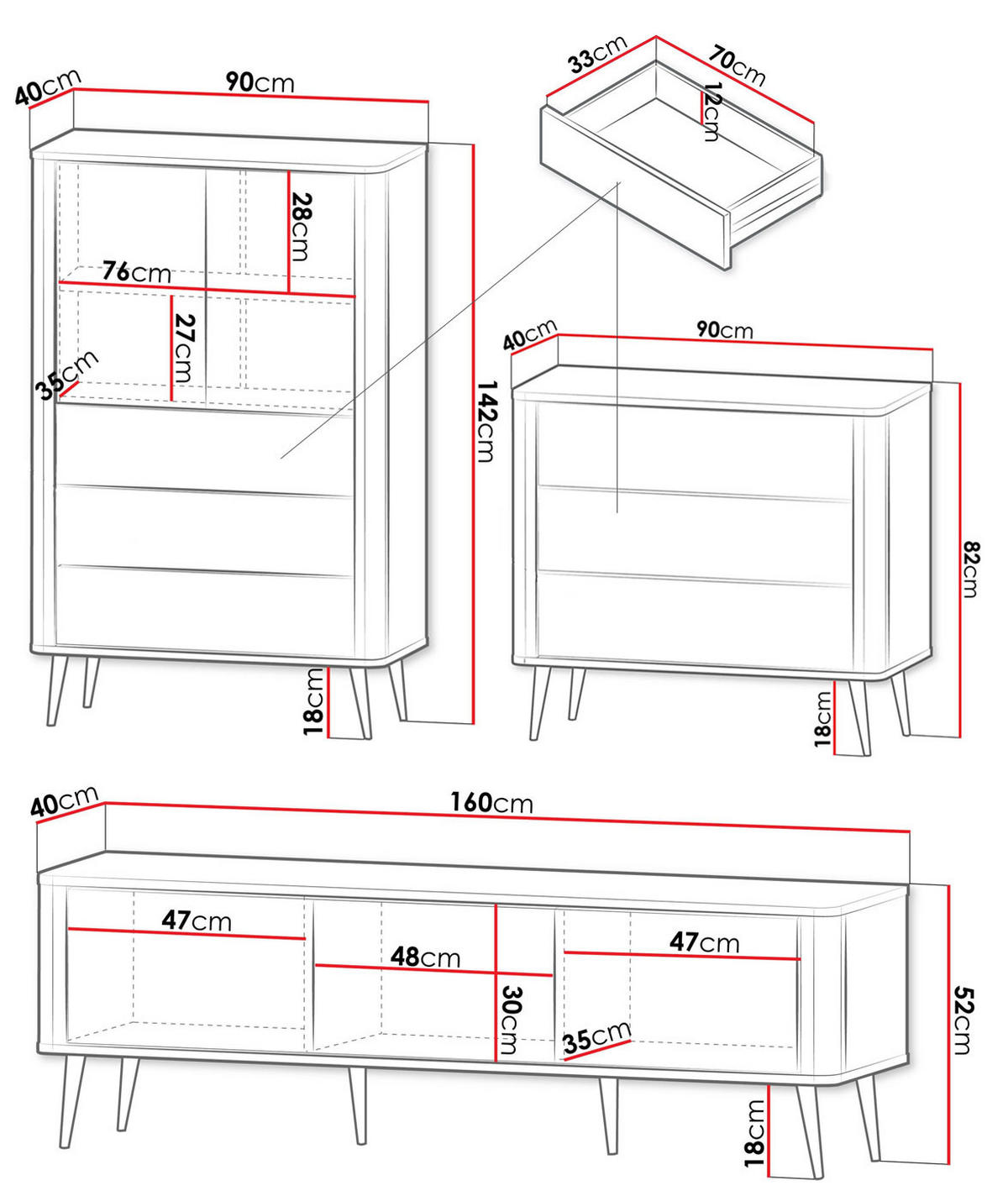 WOHNZIMMER-SET Marly 3-tlg Kaschmir / Walnuss - Kaschmir/Beige, Holz/Holzwerkstoff (340/163/40cm) - Feldmann-Wohnen
