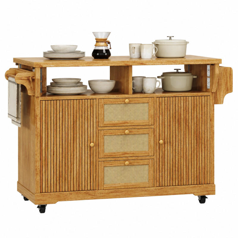 Beauniv Servierwagen Braun 80x95x142.5 cm