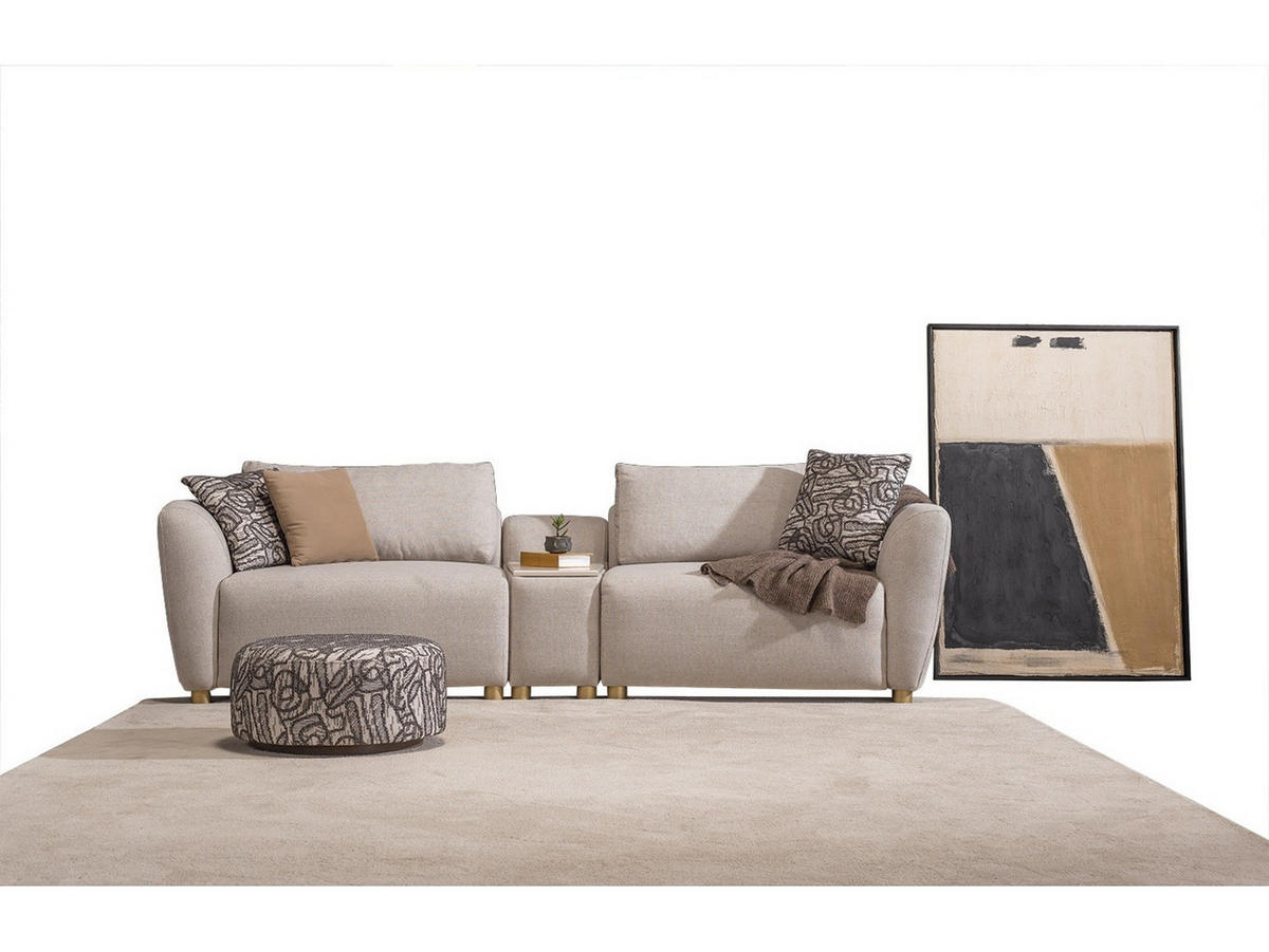 SOFA Rubato 4-Sitzer Samt Beige - Beige, Holz/Textil (280/70/100cm) - Villa Möbel