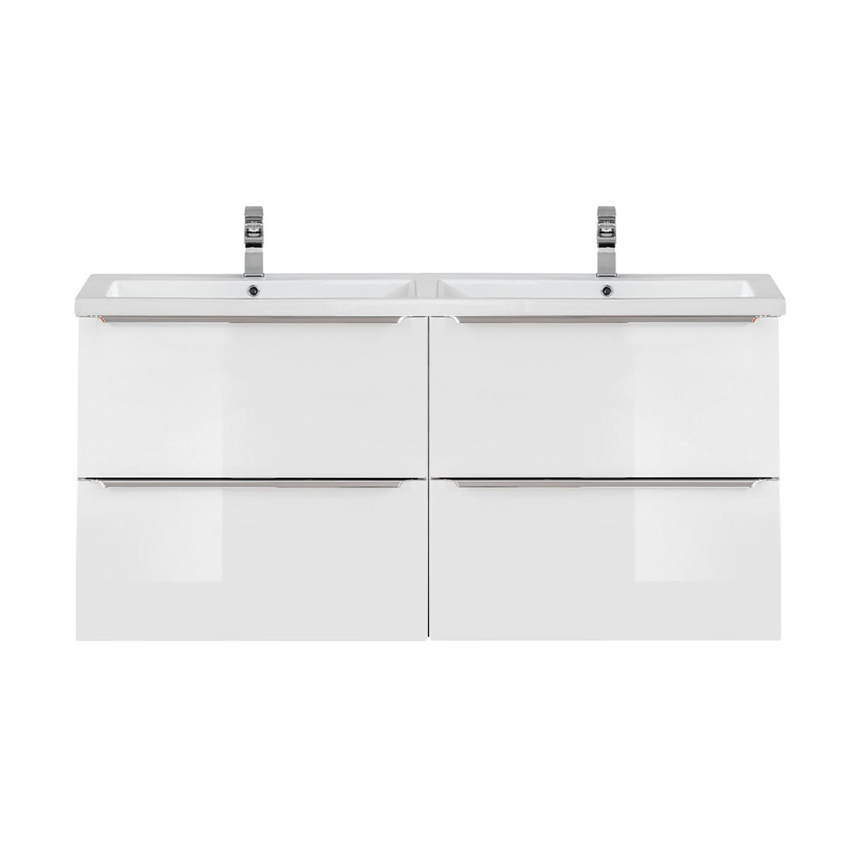 DOPPELWASCHTISCH 120cm April Weiß - Weiß, Holzwerkstoff (120/57/46cm) - Petits-meubles