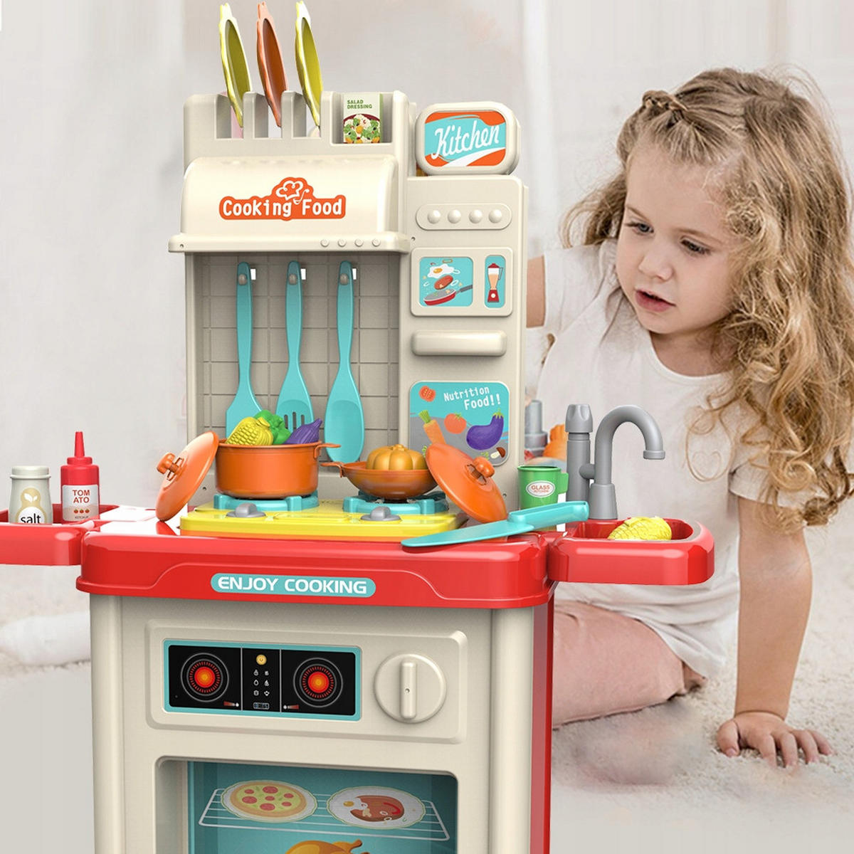 KINDERKÜCHE Spielküche mit Backofen - Multicolor, Kunststoff (24/56/73cm) - KRUMAD