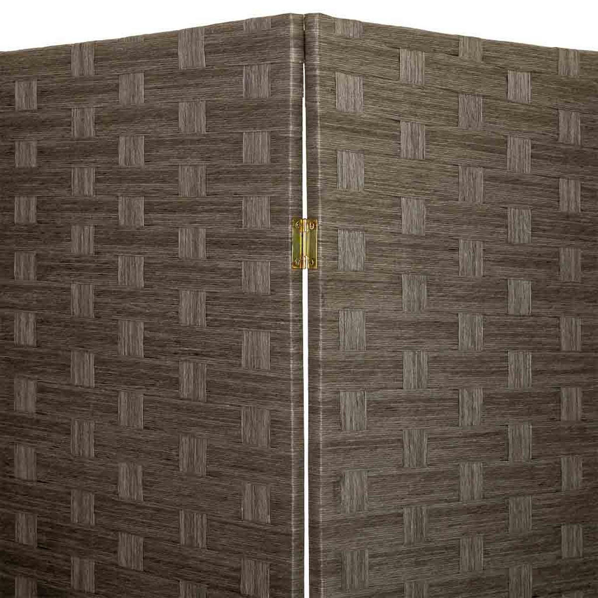 PARAVENT aus geflochtenem Papier mit 4 PANEELE, 3x180cm - Dunkelbraun, Papier (200/180/3cm) - Wanderlust