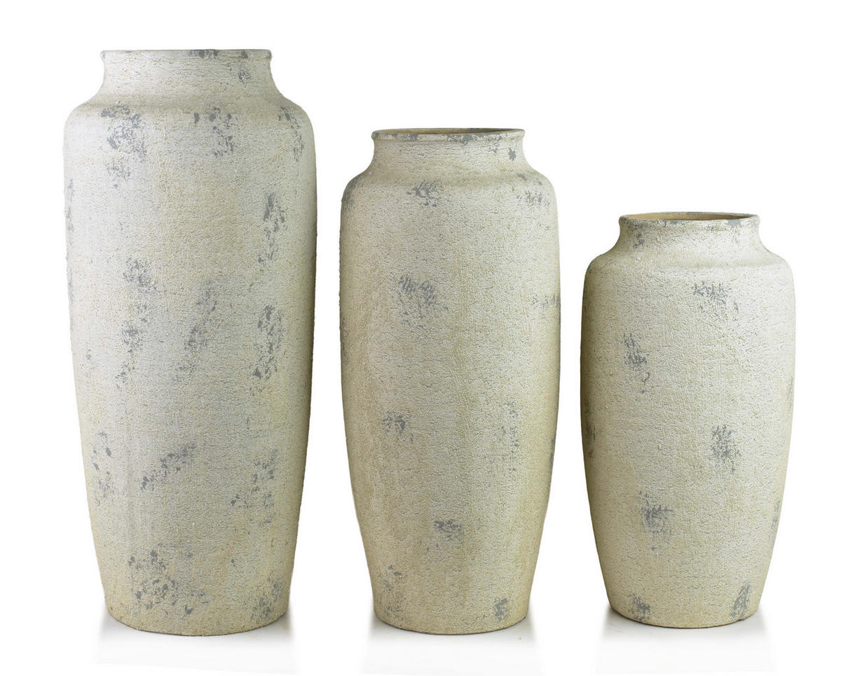 EVRO Vase aus Keramik, betongrau - Grau, Keramik (50cm) - Mondex