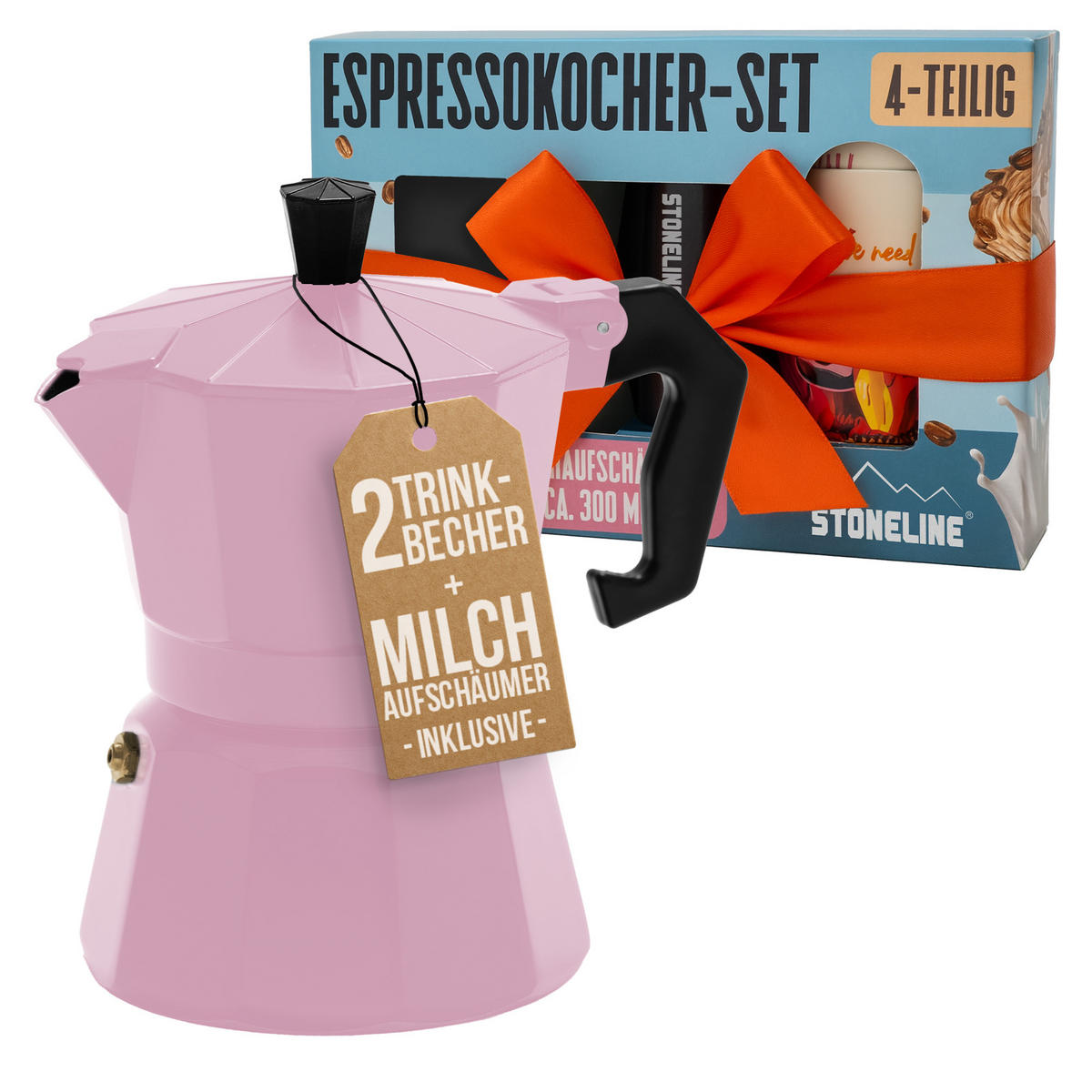 ESPRESSOKOCHER 170 ml - Hellrosa, Metall (17.5/13/22.8cm)