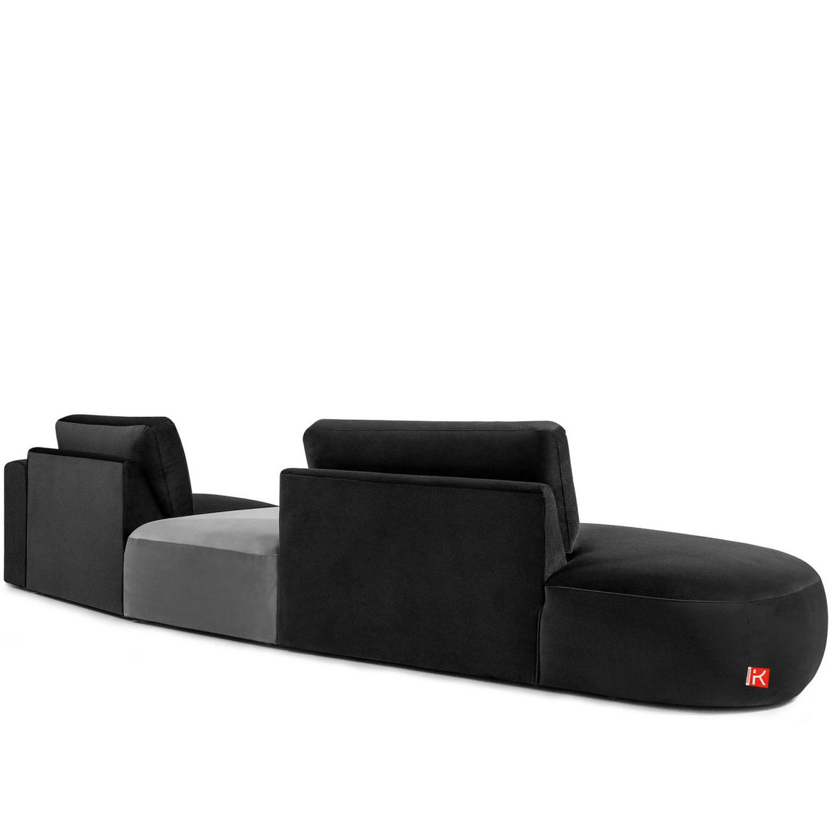4-SITZER ECKSOFA ZUCCO Velour links, Dunkelgrau - Dunkelgrau, Textil (350/84/105cm) - KONSIMO®