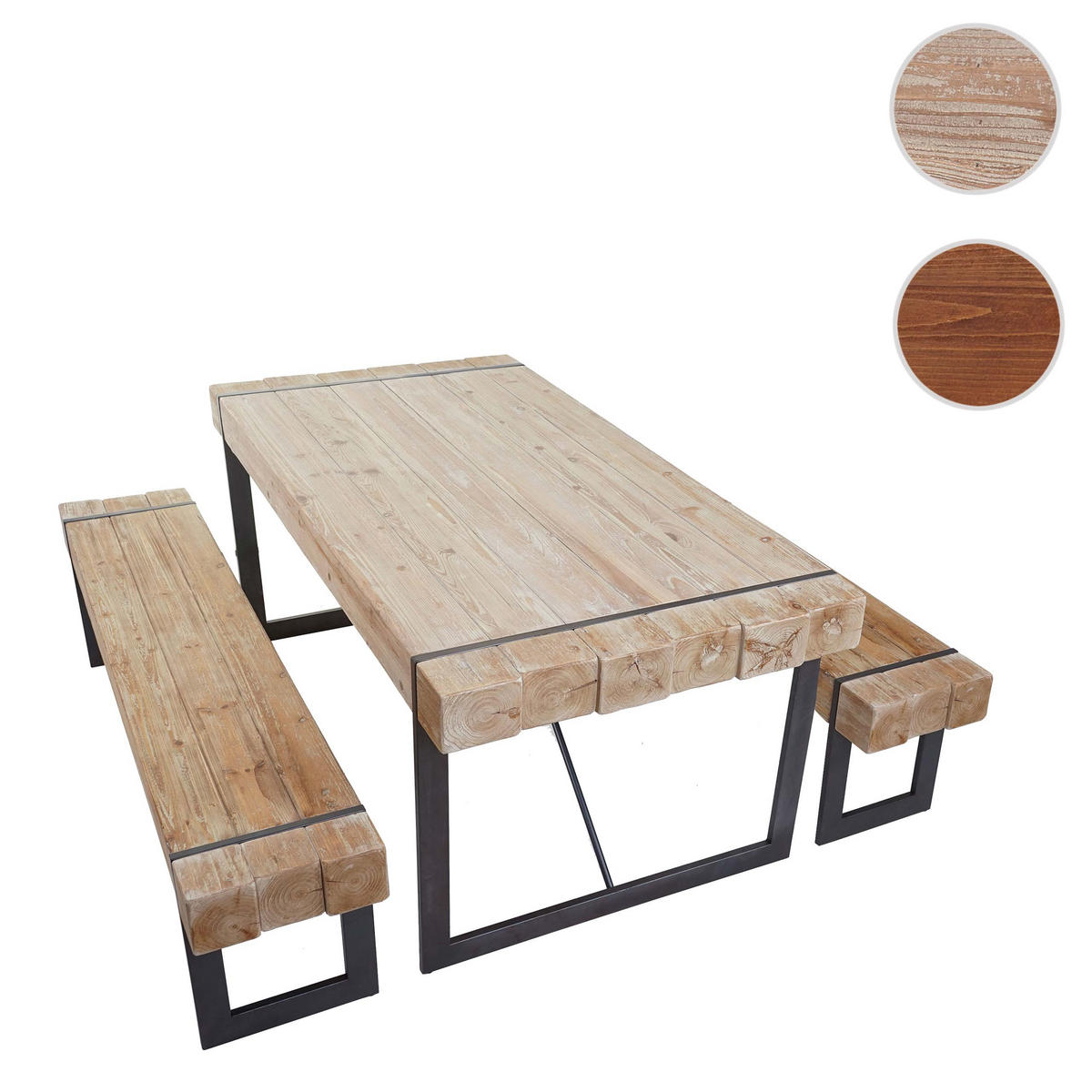 ESSZIMMERGARNITUR Braun 3er-Set - Braun, Holz (180/80/90cm) - MCW