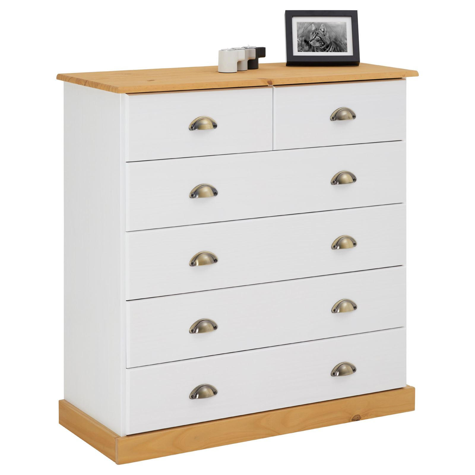 Idimex Kommode Weiß, Braun 91x95x39 cm