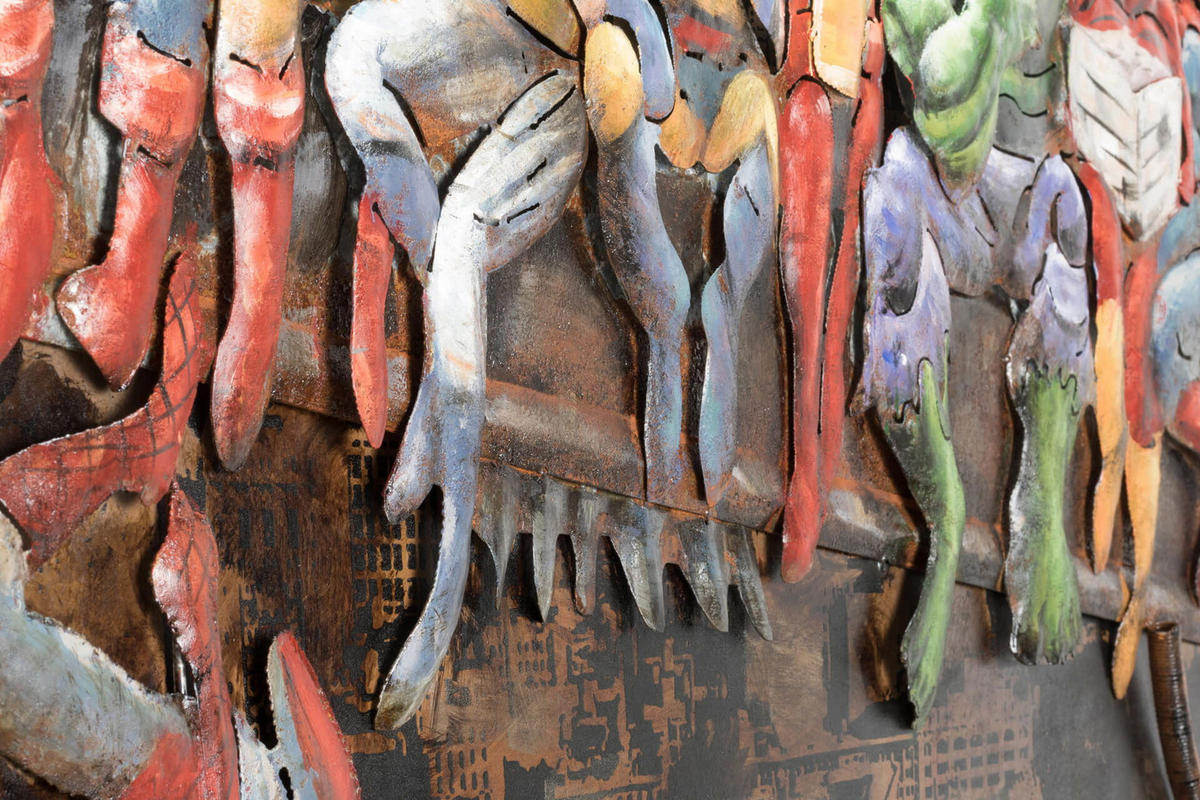 METALLBILD Bunt 100/75 cm - Multicolor, Metall (5.42/75cm) - KUNSTLOFT