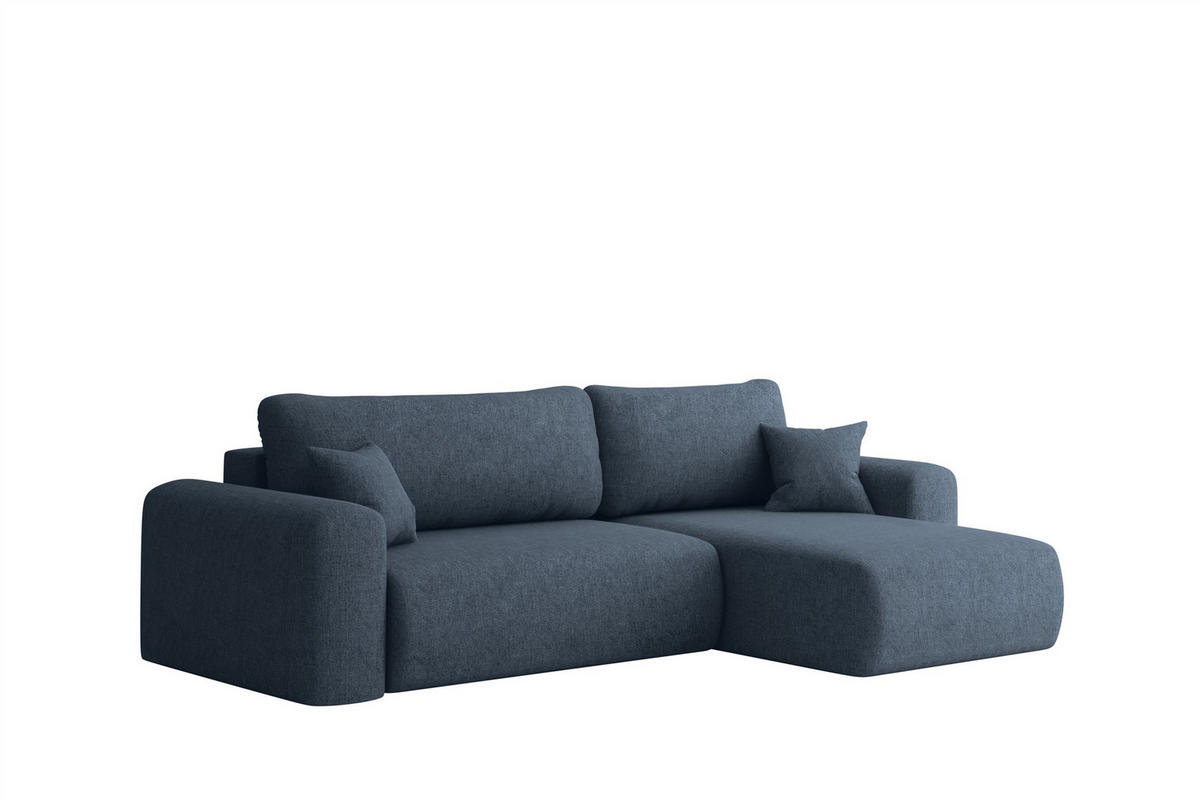 ECKSOFA Flora In Verita - Dunkelblau, Holzwerkstoff/Textil (272/145cm) - Fun Möbel