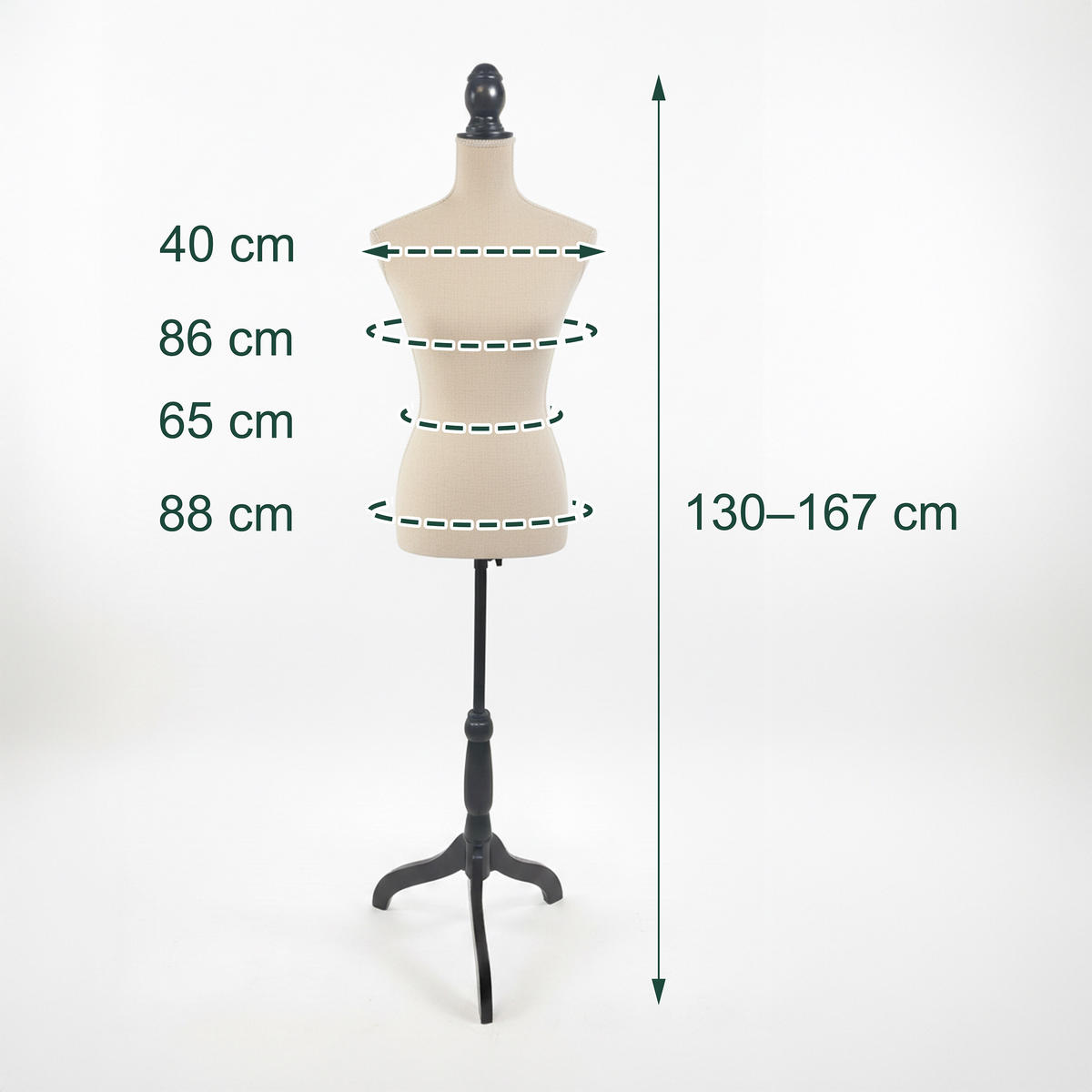 SCHNEIDERPUPPE - Beige, Holz/Kunststoff (41/167/34cm) - Relaxdays