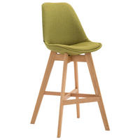 BARHOCKER Stoff grün - Eukalyptusholzfarben/Grün, Holz/Textil (48/112/56cm) - CLP