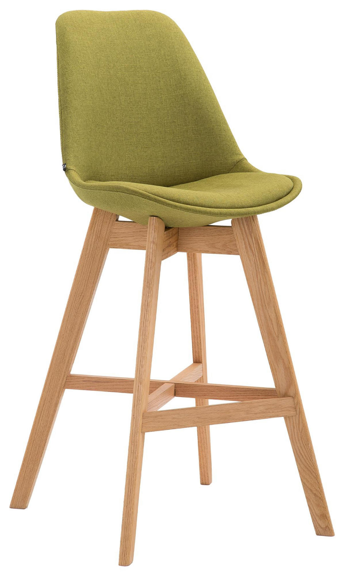 BARHOCKER Stoff grün - Eukalyptusholzfarben/Grün, Holz/Textil (48/112/56cm) - CLP