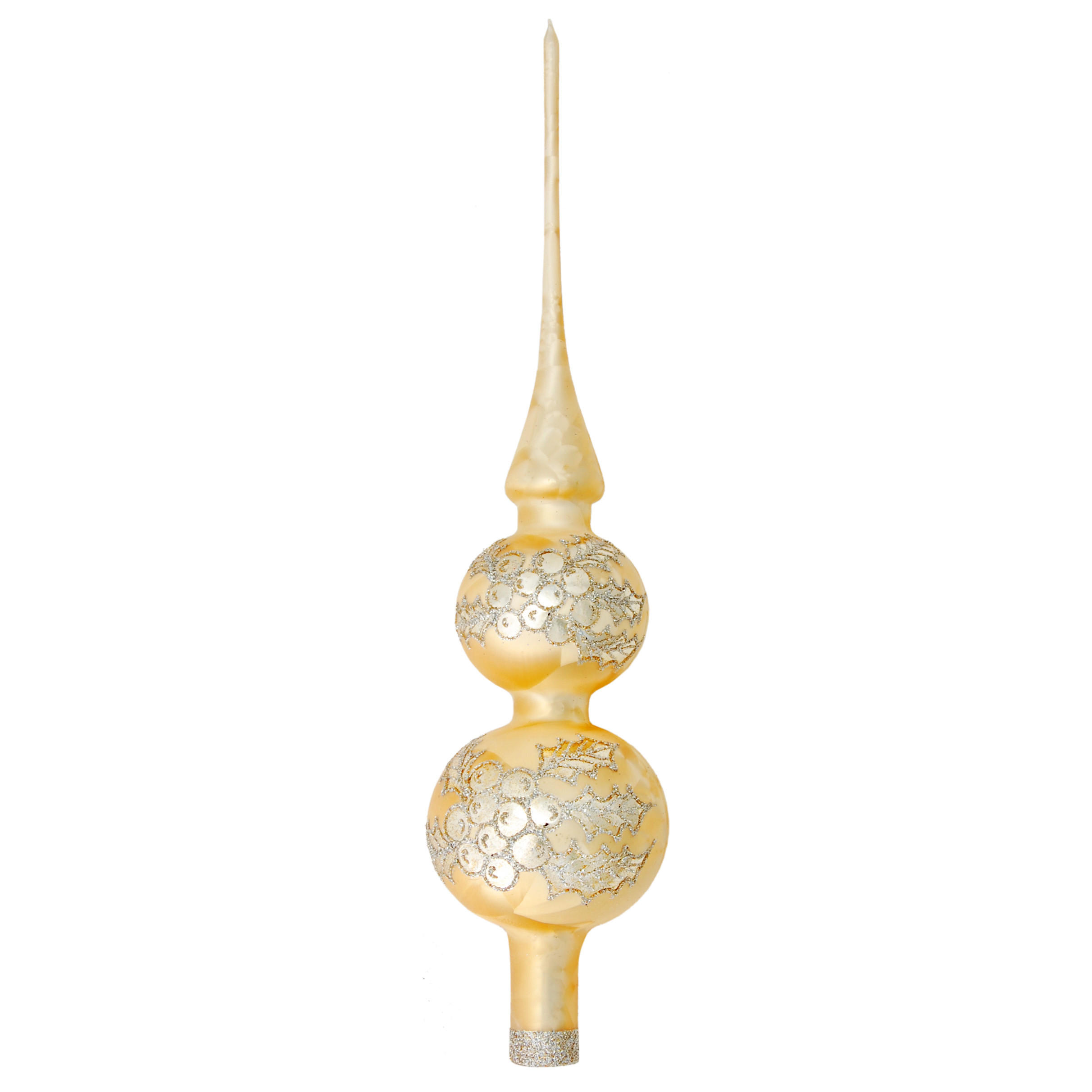 Krebs Glas Lauscha Baumspitze Gold 31 cm